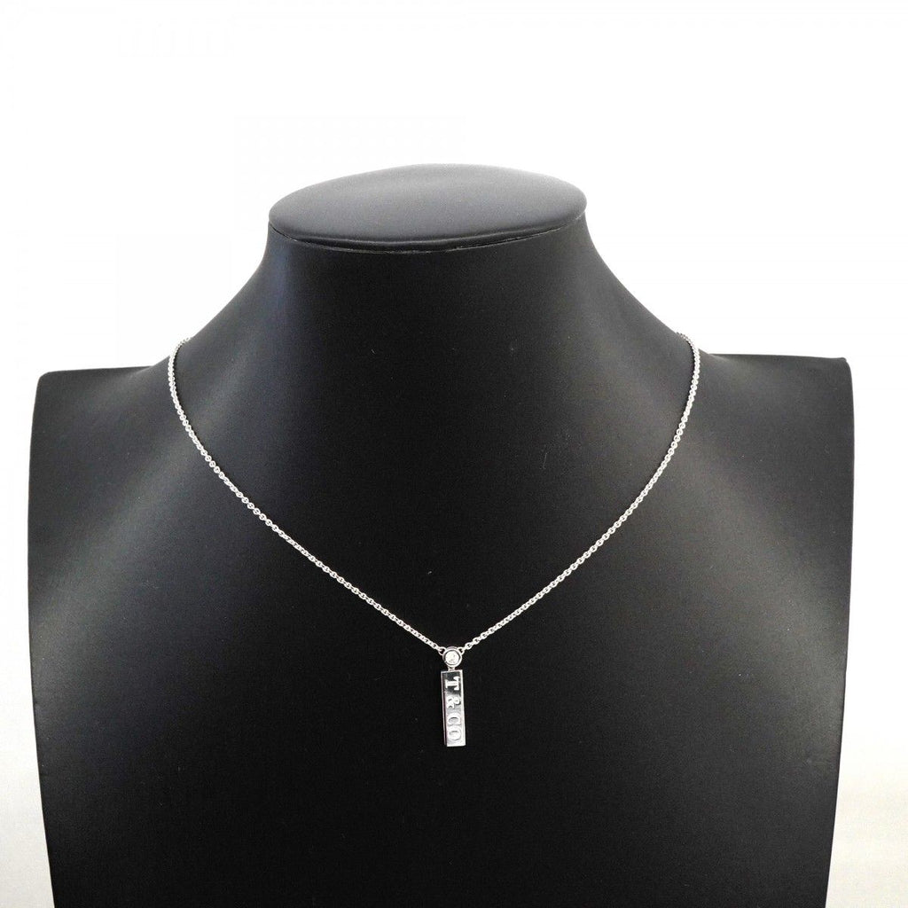 Tiffany & Co Necklace Bar Drop 18k White Gold Diamond — view 7