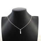 Tiffany & Co Necklace Bar Drop 18k White Gold Diamond — view 7