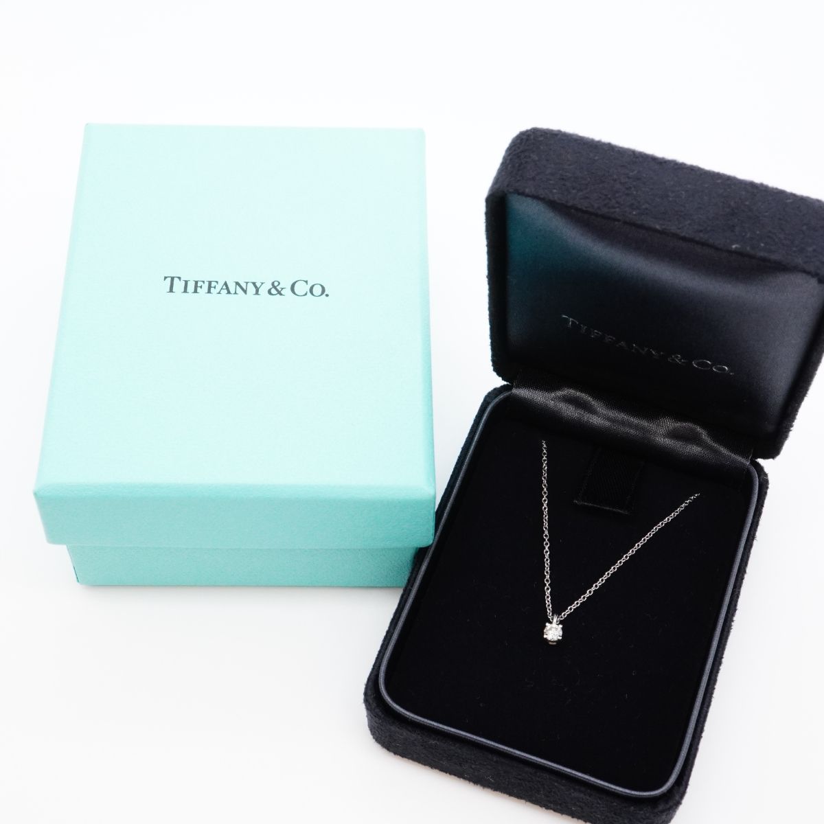 Tiffany & Co Necklace Solitaire Platinum Diamond — view 7