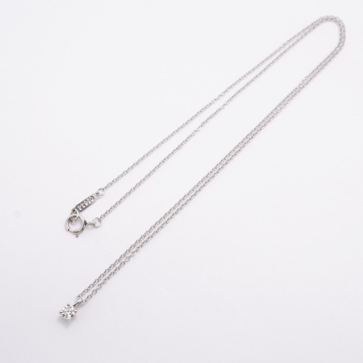 Tiffany & Co Necklace Solitaire Platinum Diamond — view 3