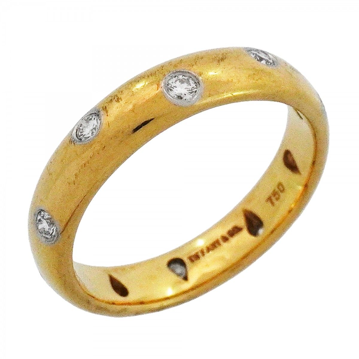 Tiffany & Co Ring Dots 18k Yellow Gold Platinum Diamond