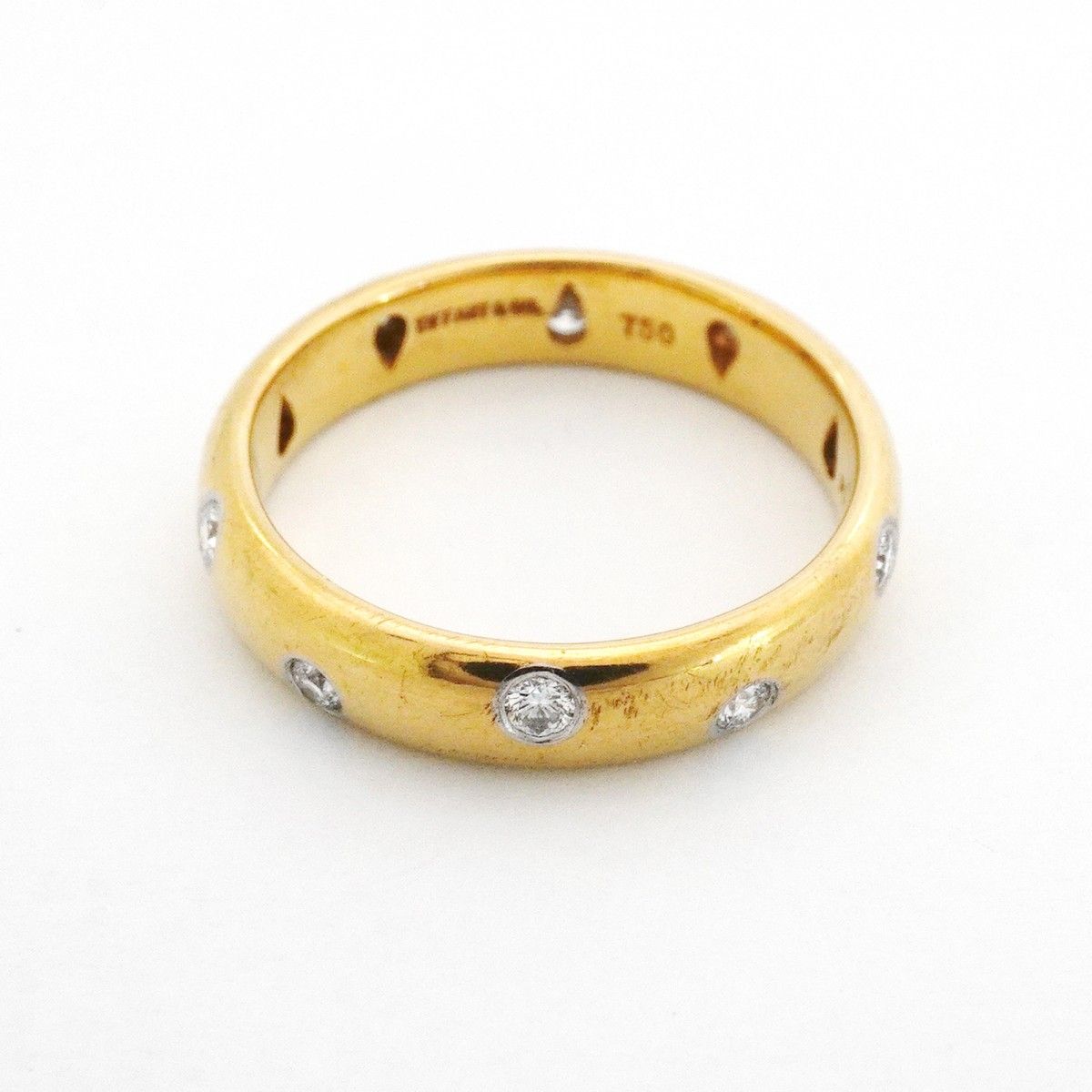 Tiffany & Co Ring Dots 18k Yellow Gold Platinum Diamond — view 3