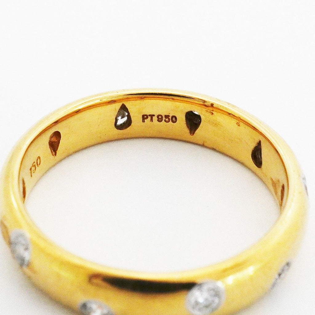 Tiffany & Co Ring Dots 18k Yellow Gold Platinum Diamond — view 5