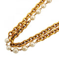 Chanel Necklace Vintage Gold Plated Faux Pearl