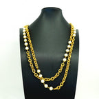 Chanel Necklace Vintage Gold Plated Faux Pearl — view 5