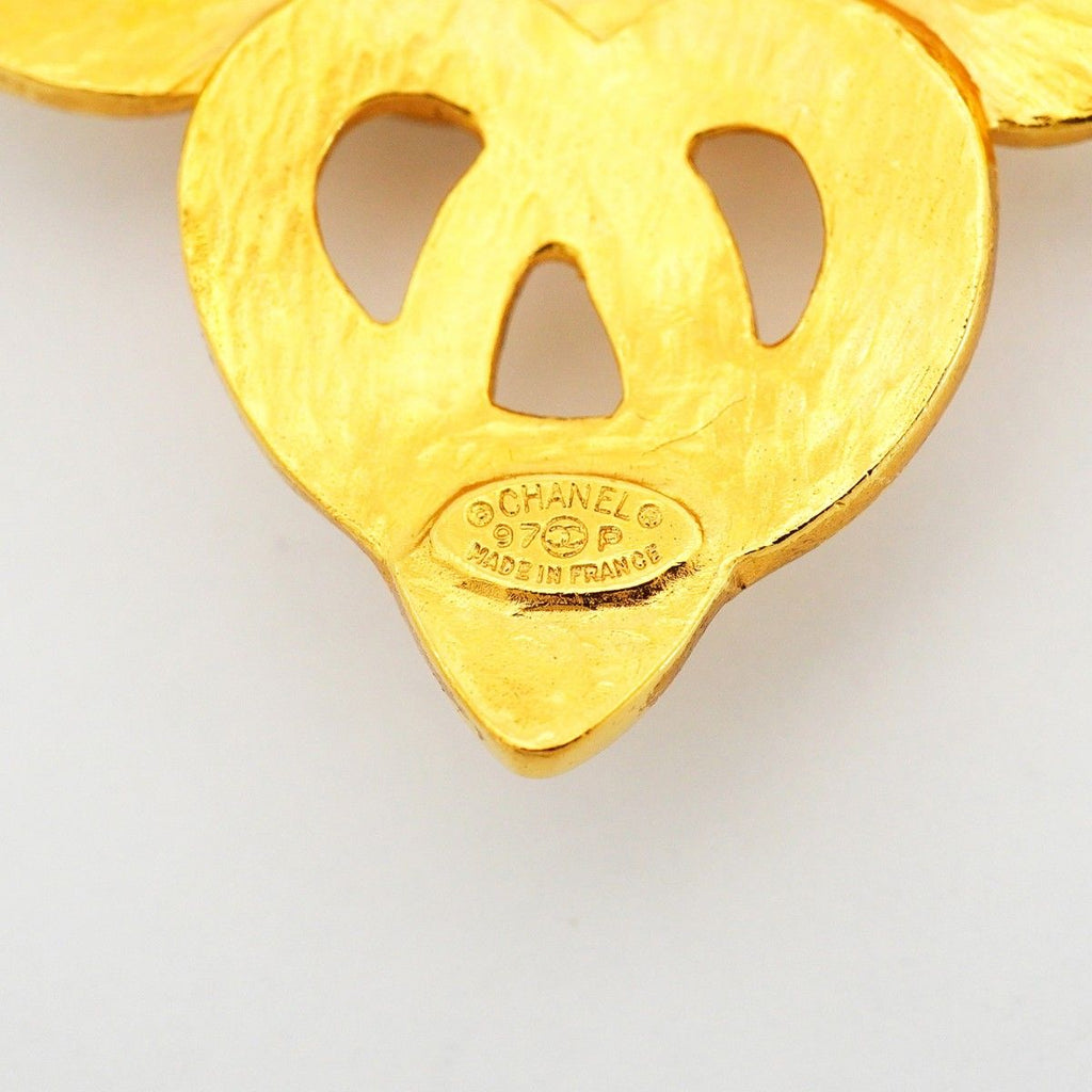 Chanel Brooch Vintage CC Logo Gold Plated — view 4