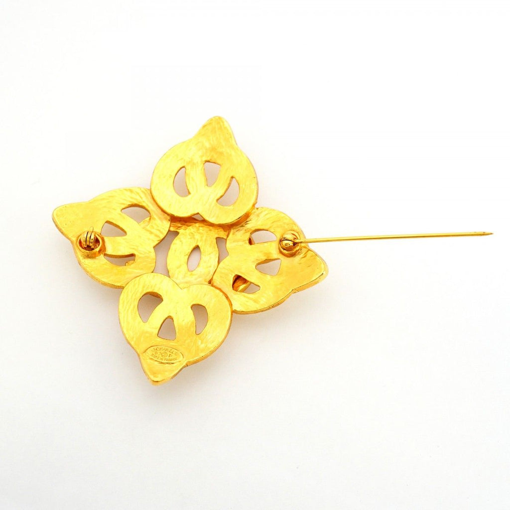 Chanel Brooch Vintage CC Logo Gold Plated — view 6