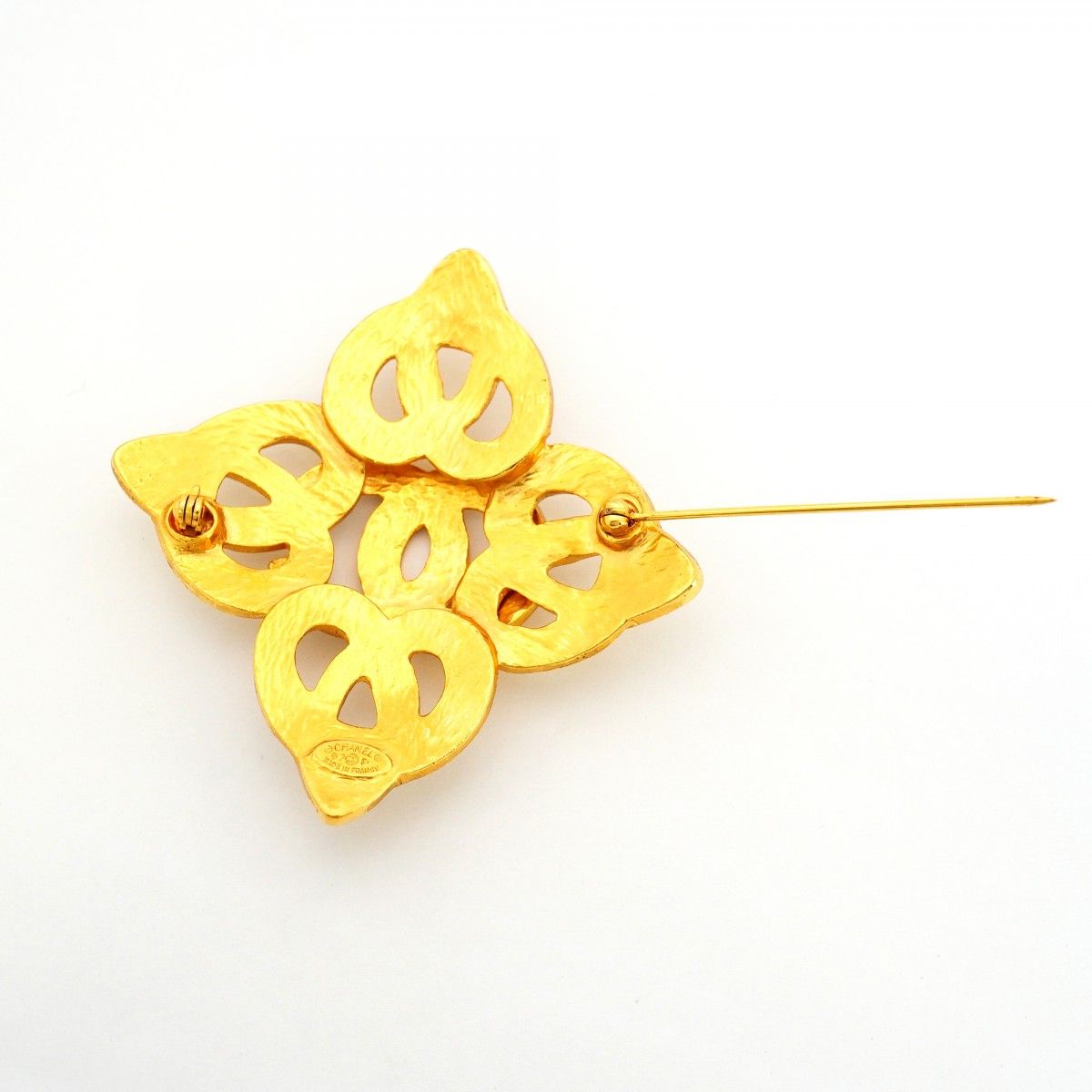 Chanel Brooch Vintage CC Logo Gold Plated — view 6