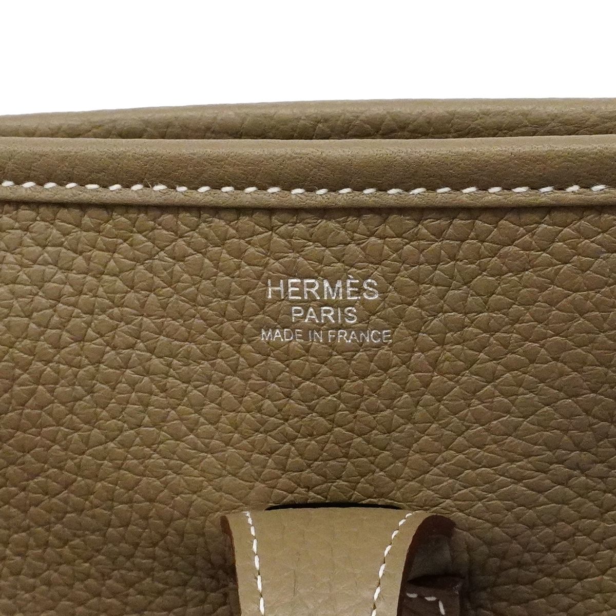 Hermes Shoulder Bag Evelyne Taurillon Clemence Etoupe Silver — view 5