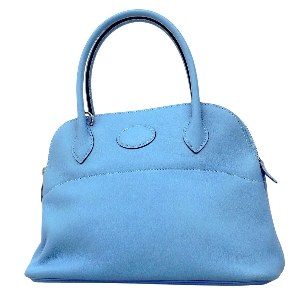 Hermes Handbag Bolide 27 Swift Celeste Silver