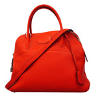 Hermes Handbag Bolide 31 Taurillon Clemence Rouge Tomato Silver