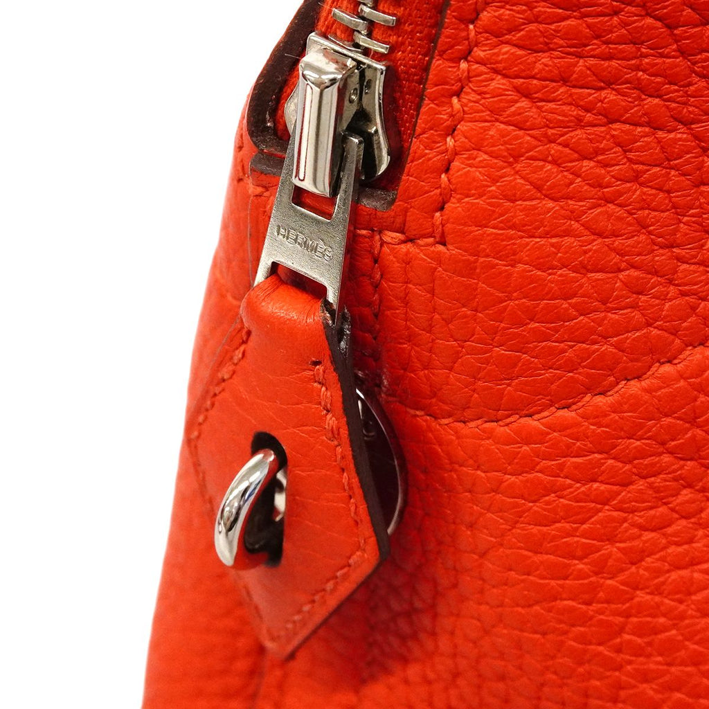 Hermes Handbag Bolide 31 Taurillon Clemence Rouge Tomato Silver — view 8