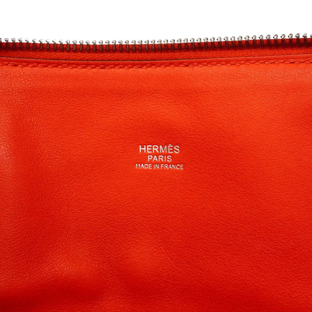 Hermes Handbag Bolide 31 Taurillon Clemence Rouge Tomato Silver — view 5