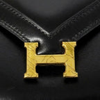 Hermes Shoulder Bag Ridi Box Calf Black Gold — view 6