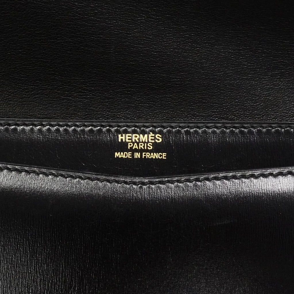 Hermes Shoulder Bag Ridi Box Calf Black Gold — view 5