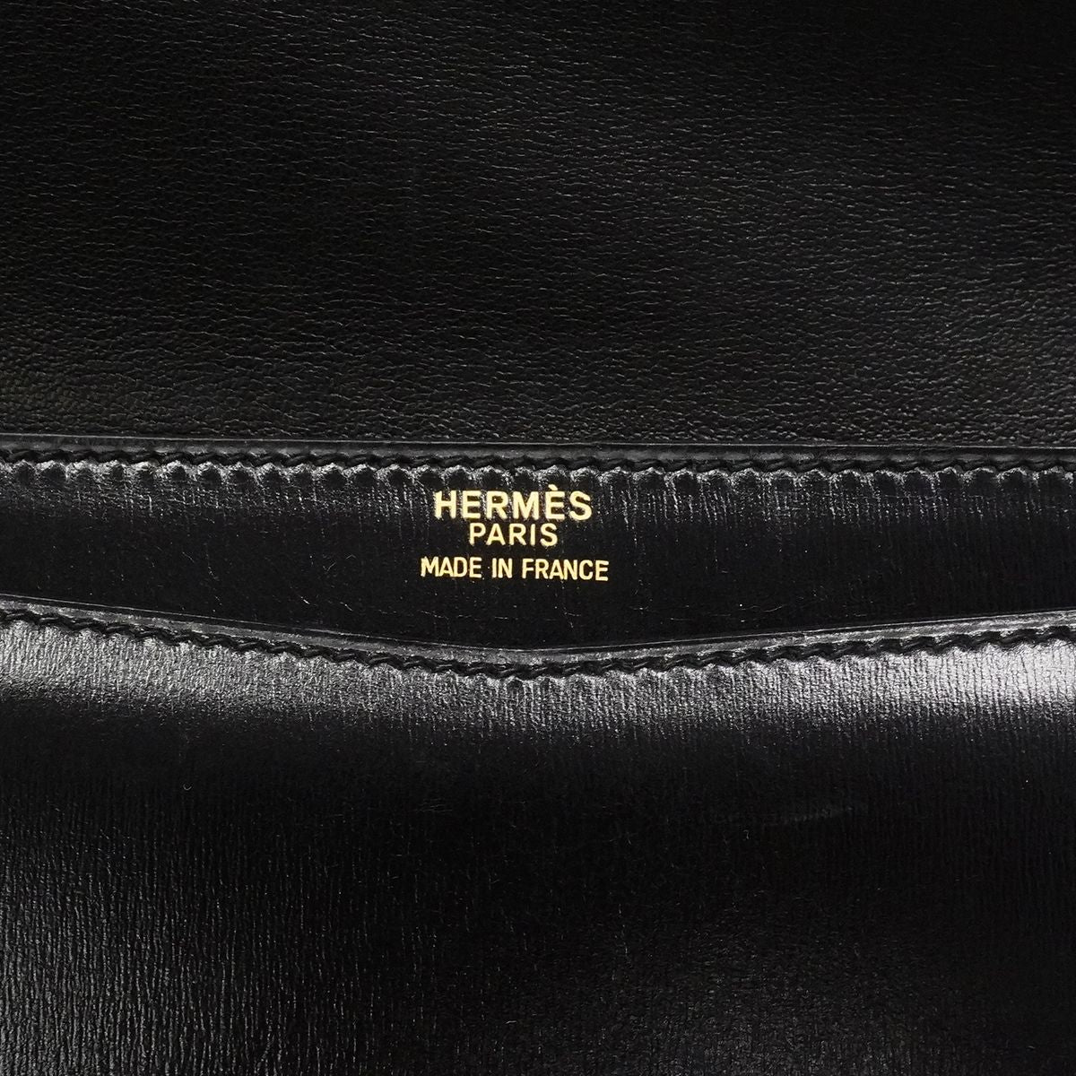 Hermes Shoulder Bag Ridi Box Calf Black Gold — view 5