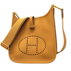 Hermes Shoulder Bag Evelyne 23 Taurillon Clemence Biscuit Gold