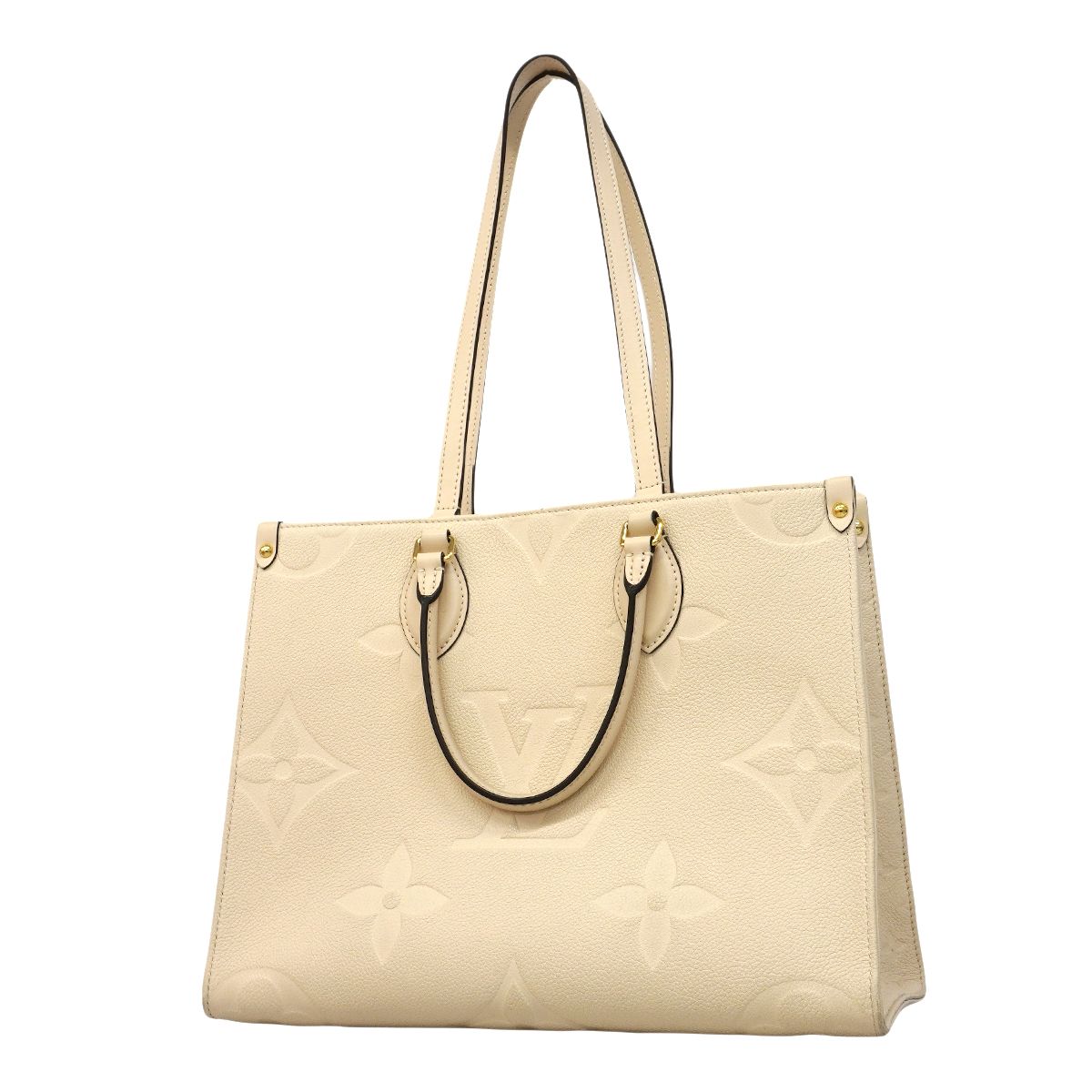 Louis Vuitton Tote Monogram Empreinte On The Go MM Cream 2-Way