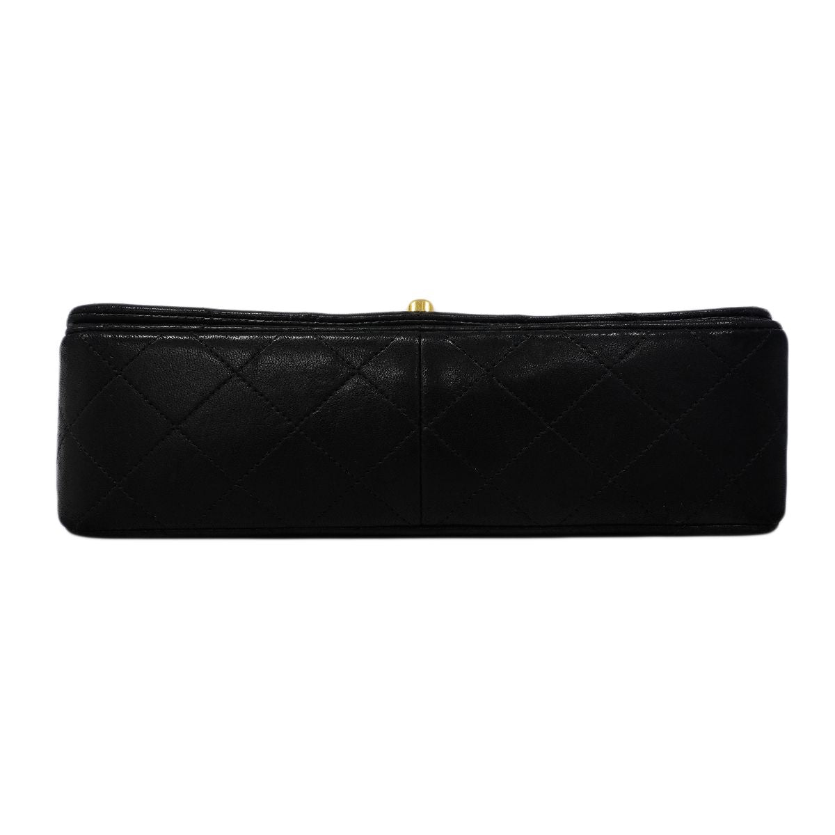 Chanel Shoulder Bag Quilted Lambskin Black Gold — view 3
