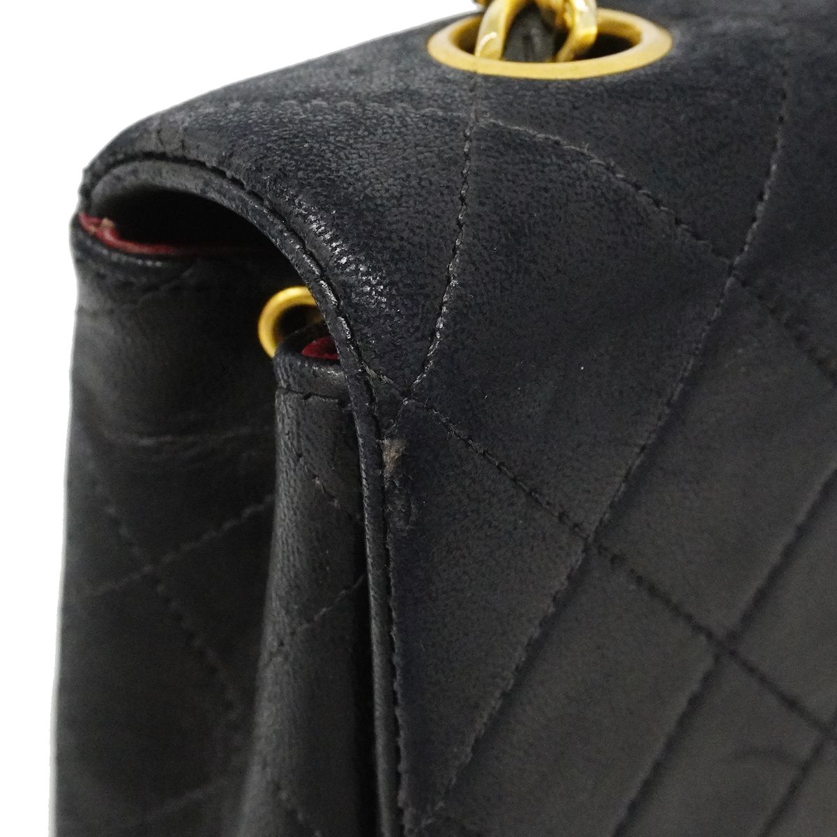 Chanel Shoulder Bag Quilted Lambskin Black Gold — view 8