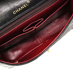 Chanel Shoulder Bag Quilted Lambskin Black Gold — view 4