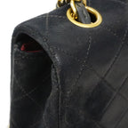 Chanel Shoulder Bag Quilted Lambskin Black Gold — view 7