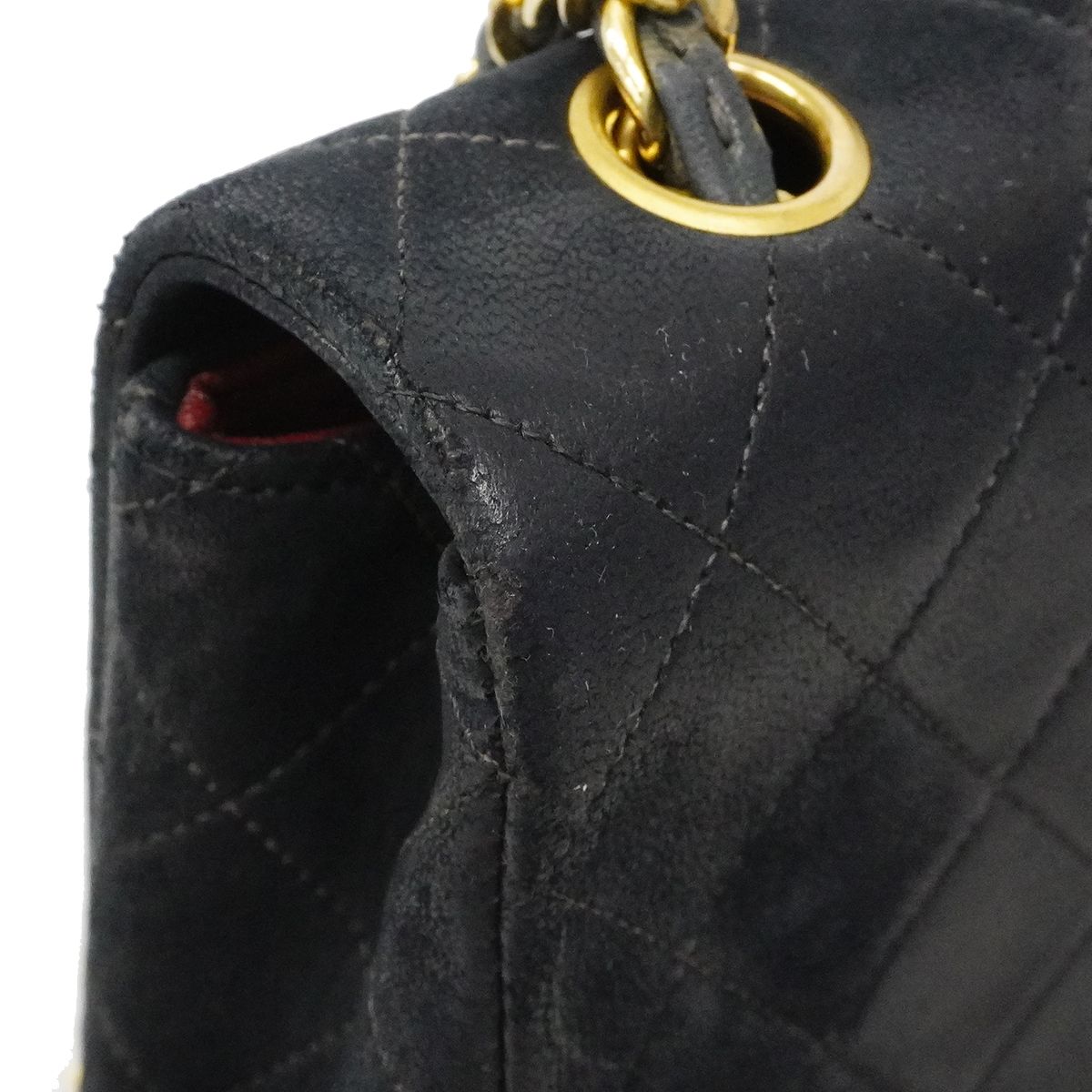 Chanel Shoulder Bag Quilted Lambskin Black Gold — view 7
