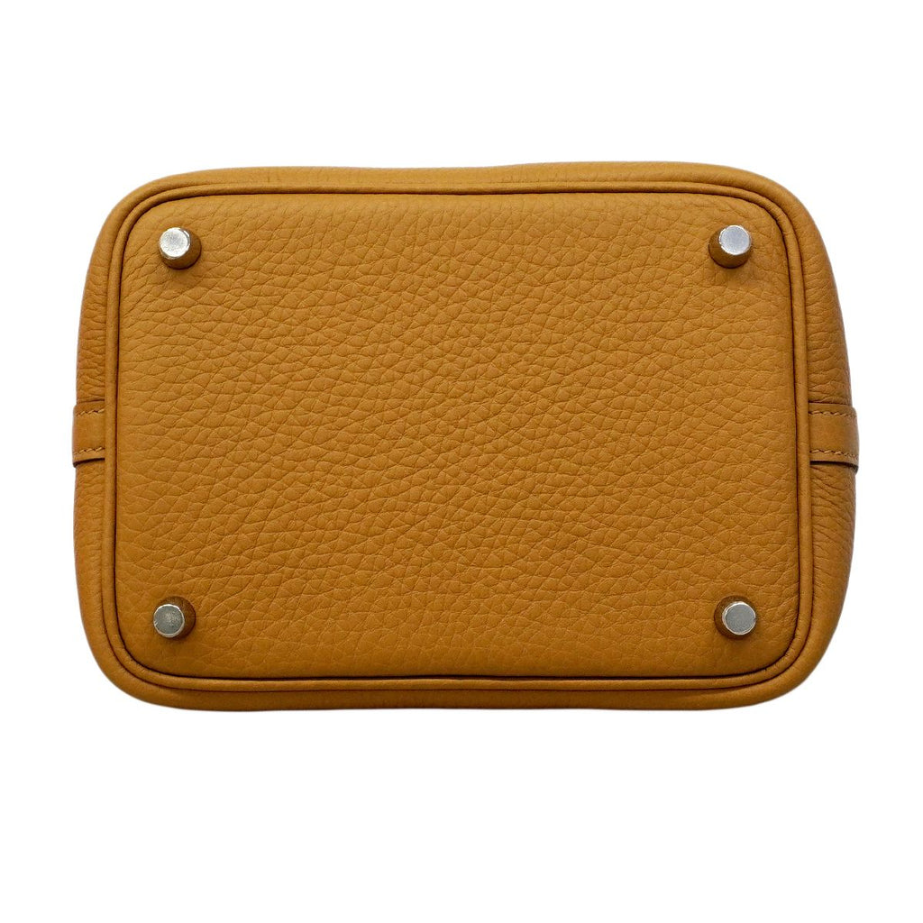 Hermes Handbag Picotin Lock PM Taurillon Clemence Tabac Camel Silver — view 3