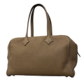 Hermes Handbag Victoria 35 Taurillon Clemence Etoupe Silver