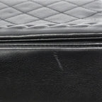 Chanel Shoulder Bag Quilted Leather Black Silver — view 6