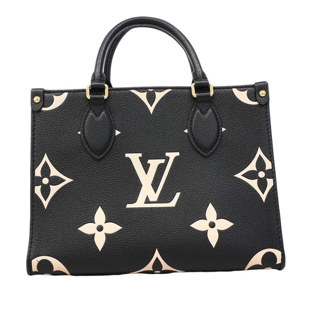 Louis Vuitton Handbag Monogram Empreinte Bicolor On The Go PM Beige Noir 2-Way — view 9