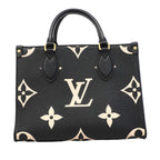 Louis Vuitton Handbag Monogram Empreinte Bicolor On The Go PM Beige Noir 2-Way — view 9