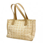 Chanel Tote New Travel Nylon Beige Champagne Gold