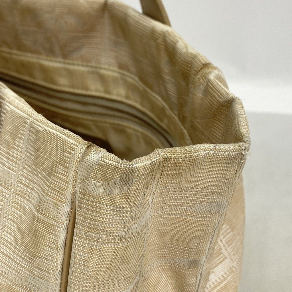 Chanel Tote New Travel Nylon Beige Champagne Gold — view 8