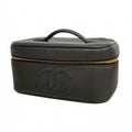 Chanel Vanity Bag Caviar Leather Black Gold