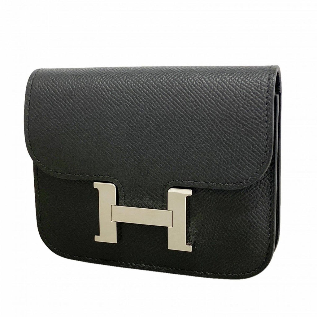 Hermes Wallet Constance Slim Veau Epsom Black Silver