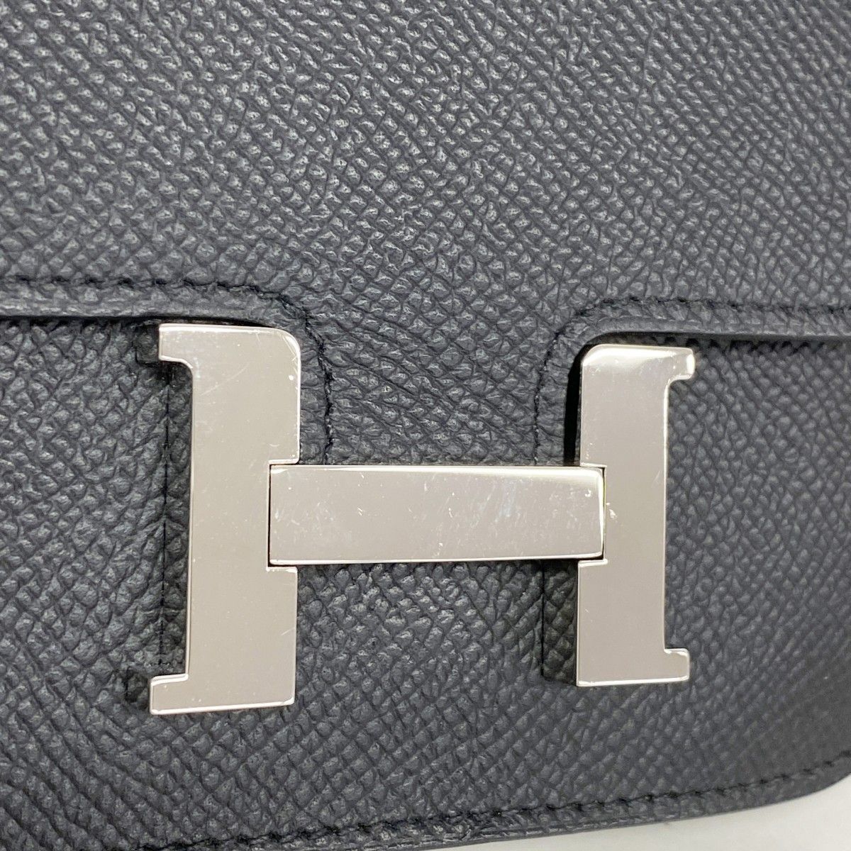 Hermes Wallet Constance Slim Veau Epsom Black Silver — view 6