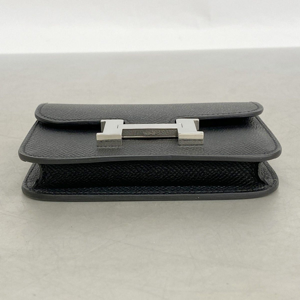 Hermes Wallet Constance Slim Veau Epsom Black Silver — view 3