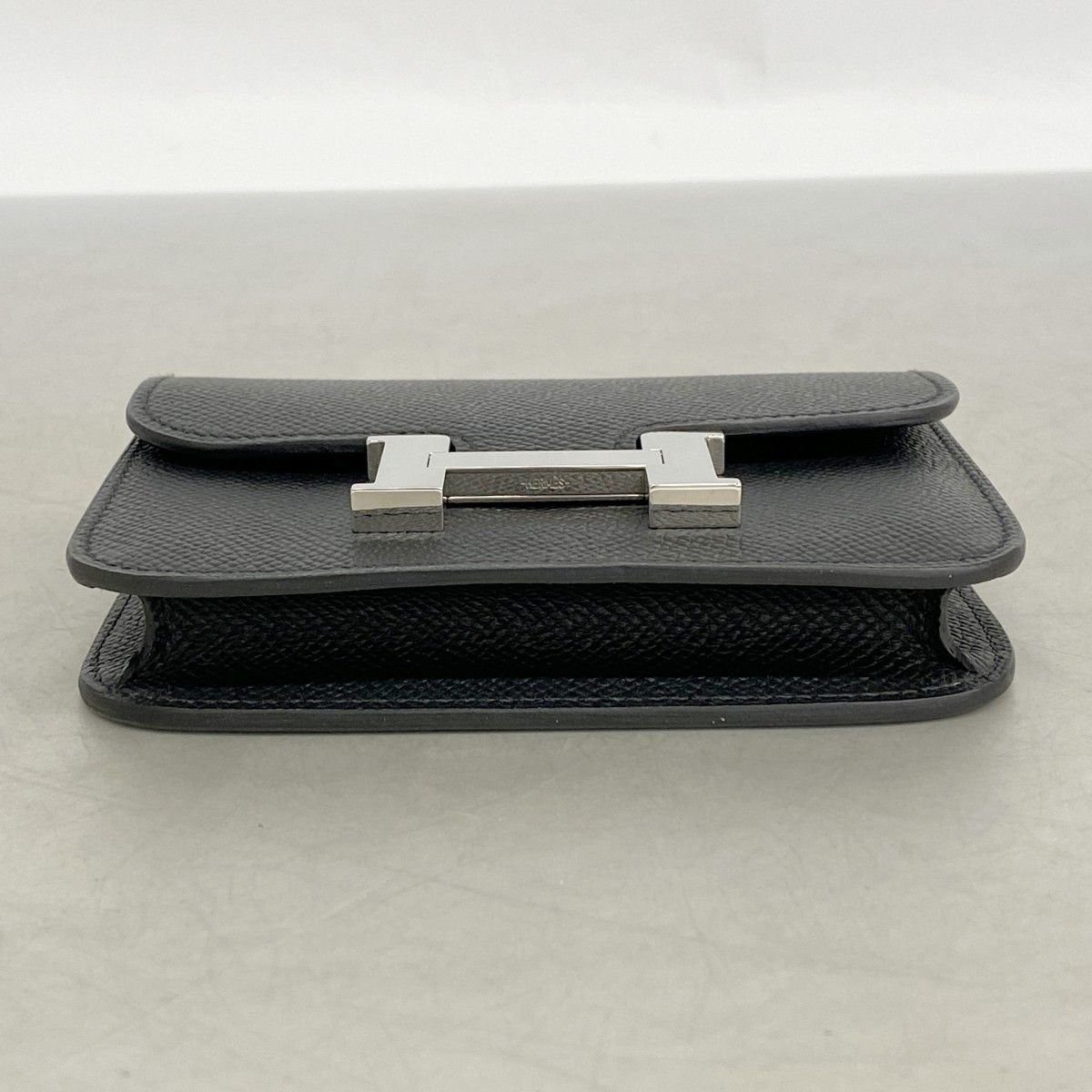 Hermes Wallet Constance Slim Veau Epsom Black Silver — view 3