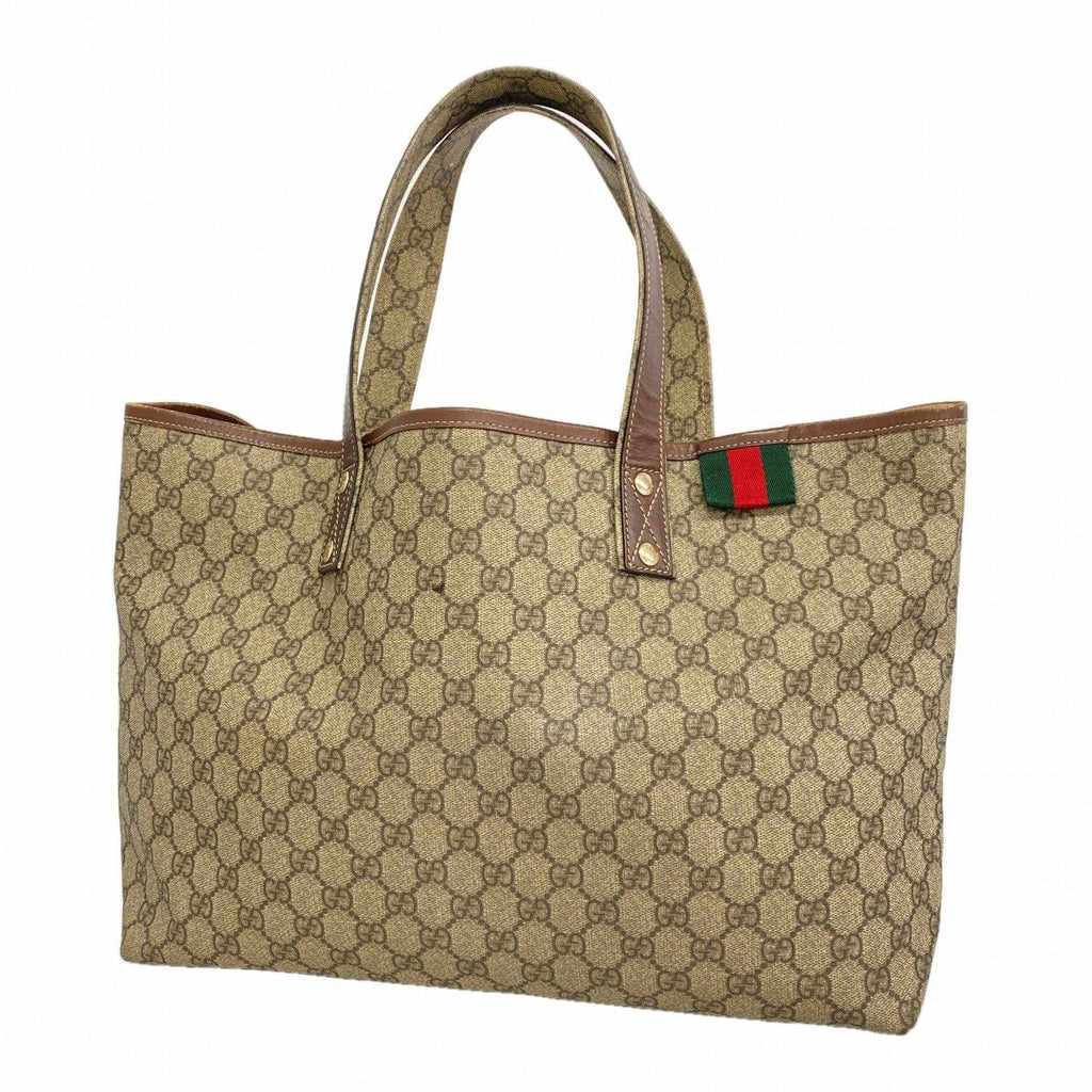 Gucci Tote GG Supreme Beige Brown Champagne Gold