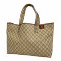 Gucci Tote GG Supreme Beige Brown Champagne Gold