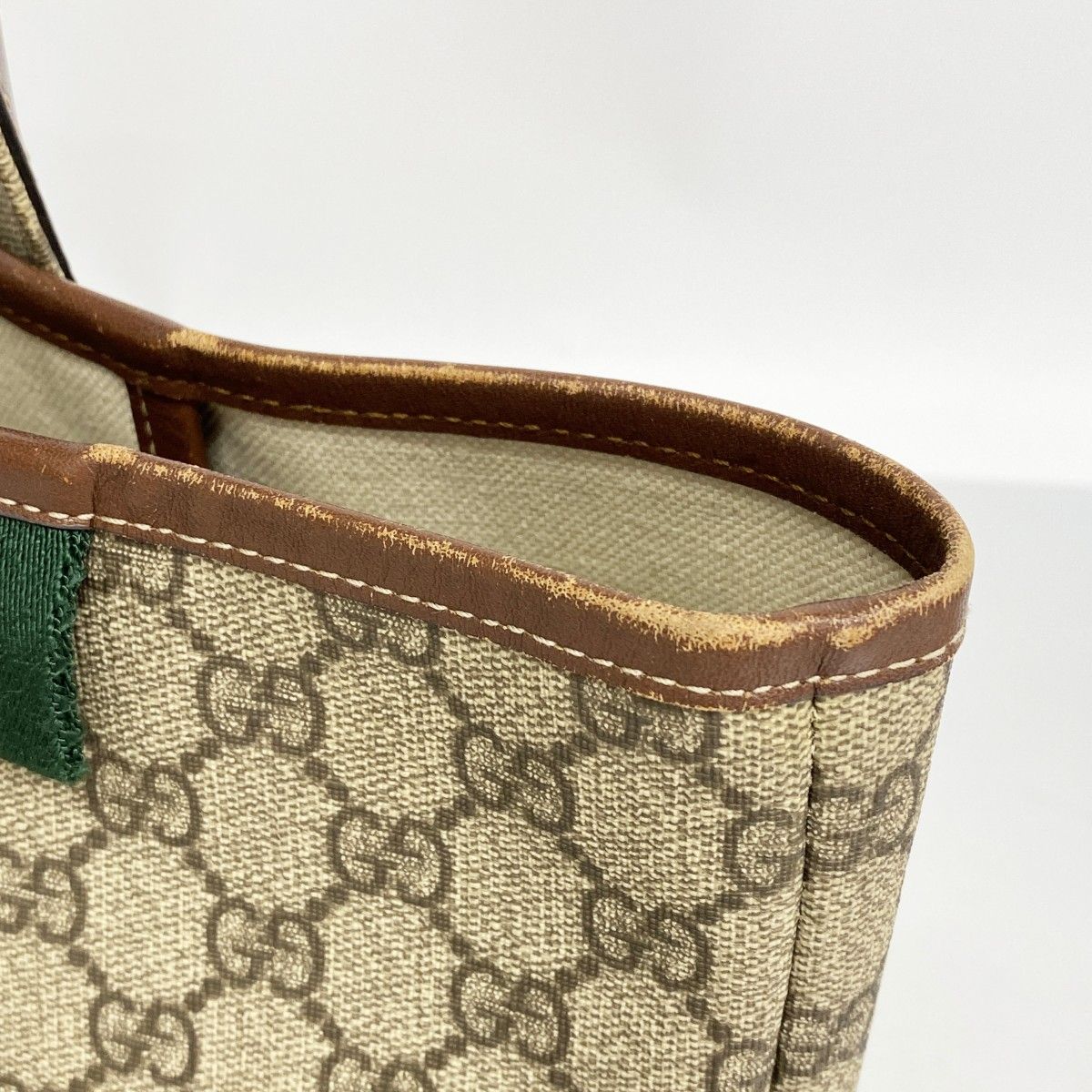 Gucci Tote GG Supreme Beige Brown Champagne Gold — view 6