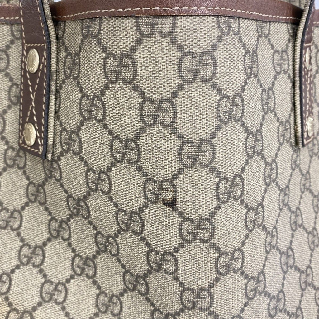 Gucci Tote GG Supreme Beige Brown Champagne Gold — view 9