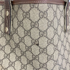 Gucci Tote GG Supreme Beige Brown Champagne Gold — view 9