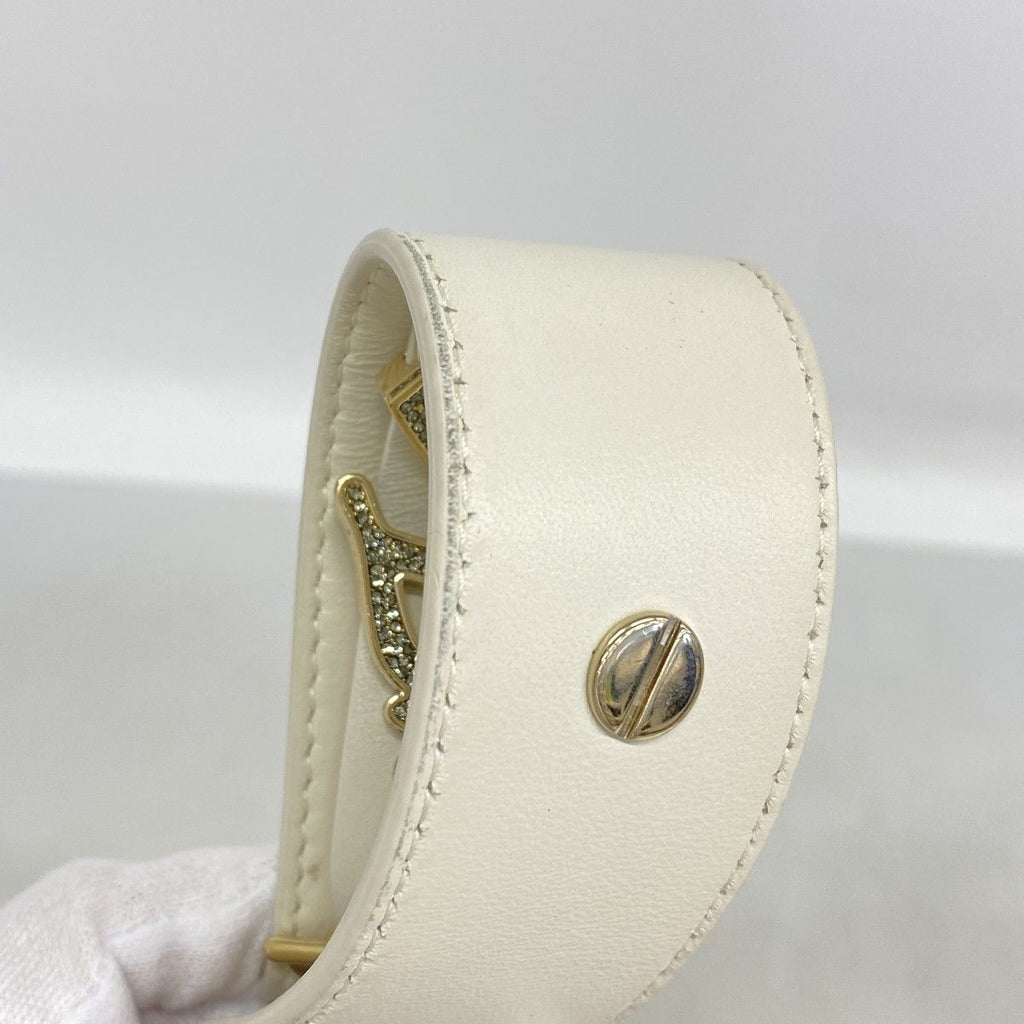 Dior Handbag Cannage Lady Leather White Champagne Gold 2-Way — view 9