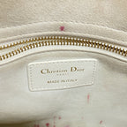Dior Handbag Cannage Lady Leather White Champagne Gold 2-Way — view 5