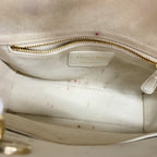Dior Handbag Cannage Lady Leather White Champagne Gold 2-Way — view 4