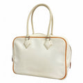 Hermes Handbag Plume 28 Veau Epsom White Orange Silver