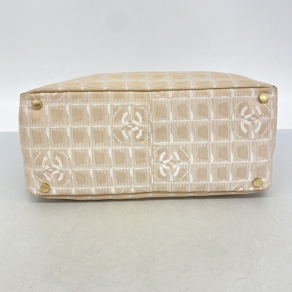 Chanel Tote New Travel Nylon Beige Champagne Gold — view 3