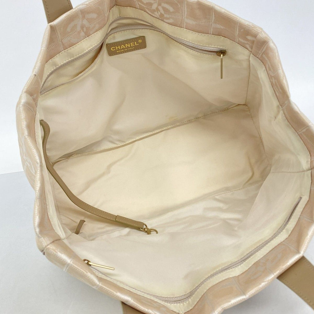 Chanel Tote New Travel Nylon Beige Champagne Gold — view 4